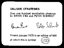 brian eno oblique strategies pdf