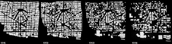 Detroit map, 1916, 1950, 1960, 1994